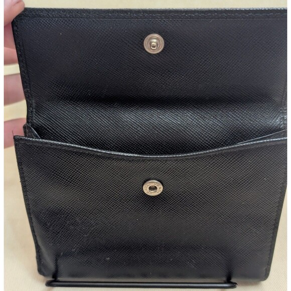 PRADA Wallet Saffiano Leather Black Double Sided Authentic - Picture 3 of 5